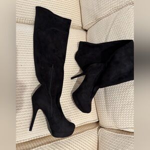 WILD DIVA over the knee stiletto platform suede boots, Sonny-283.